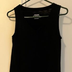 Chico’s “the ultimate tee” black sleeveless top size small. Great condition!